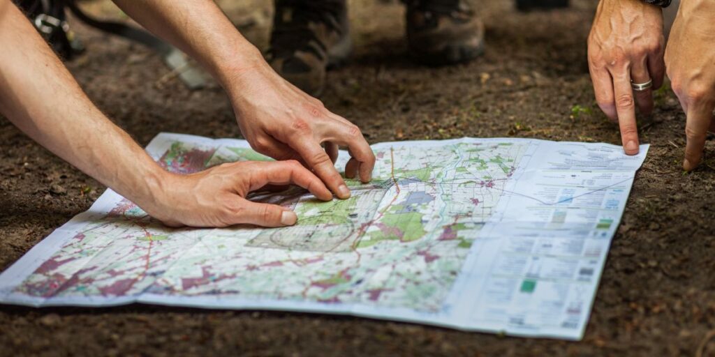 Navigating with map and compass